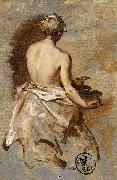 Nicolas Vleughels Young Woman with a Nude Back Presenting a Bowl France oil painting artist